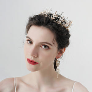 Yanye Forest Serie Kristal Parel Druipolie Kroon Handgemaakt Sprookje Haaraccessoire Voor Bruiloft Verjaardag <span class=keywords><strong>Prom</strong></span> - Product Image 5