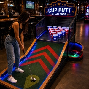 Jeu de <span class=keywords><strong>mini</strong></span>-golf commercial de type beer pong pour défi de putting, idéal pour les parcs d'attractions intérieurs, la location d'événements, les bars et les soirées FEC - Product Image 1