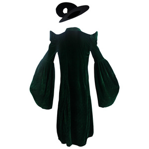 Disfraz de Cosplay de la Profesora McGonagall, Túnica Verde con Sombrero Incluido, Disfraz de Bruja para Mujer Adulta, Halloween - Product Image 2