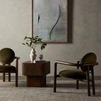 Chaise de canapé nordique douce et confortable texture de cadre en bois massif simple sens du design élevé de la maison moderne flanelle vert foncé