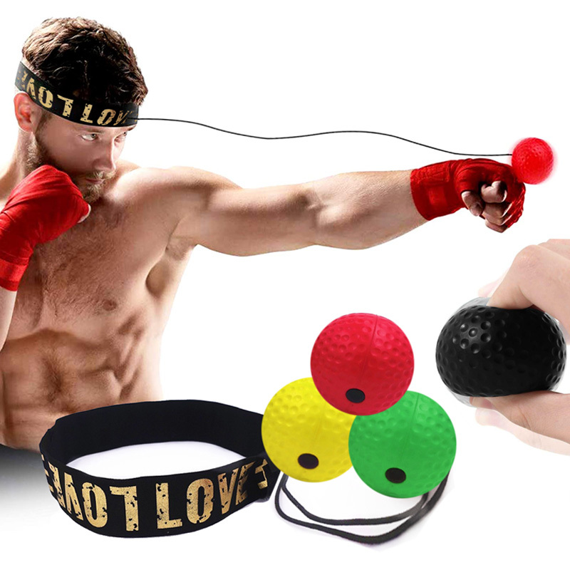 EVTSCAN Palla Riflessa Per Boxe – Con Fascia Elastica Per Testa, Per Allenamento Agilità E Riflessi, Gialla