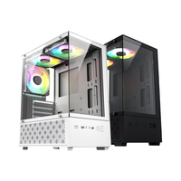 Boîtier de tour de jeu M-ATX/ITX en aluminium noir/blanc, format Mid-Tower, prend en charge les cartes graphiques de 280 mm, USB 3.0, en stock - Vente Flash