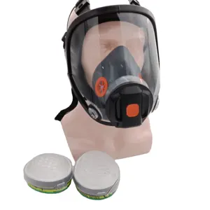Soluzione dpi maschera facciale riutilizzabile maschera antigas 9800 respiratore facciale con doppi filtri completi in vendita
