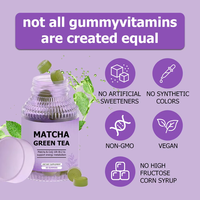 Gummies de thé vert matcha de haute qualité, complément alimentaire avec vitamines, favorise l'énergie cellulaire, stimule la santé et le métabolisme
