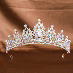 Nouvelle conception de couronne de mariage de luxe en alliage avec strass, couronne de mariée pour adulte, cérémonie de mariage, diadème en cristal, ornement de cheveux, <span class=keywords><strong>coiffe</strong></span> - Product Image 4