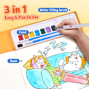 Книга для рисования водой Joycat: Набор для творчества без беспорядка, акварельные раскраски для детей, подарок для рисования с кистью, тема «Монстры» - Product Image 5