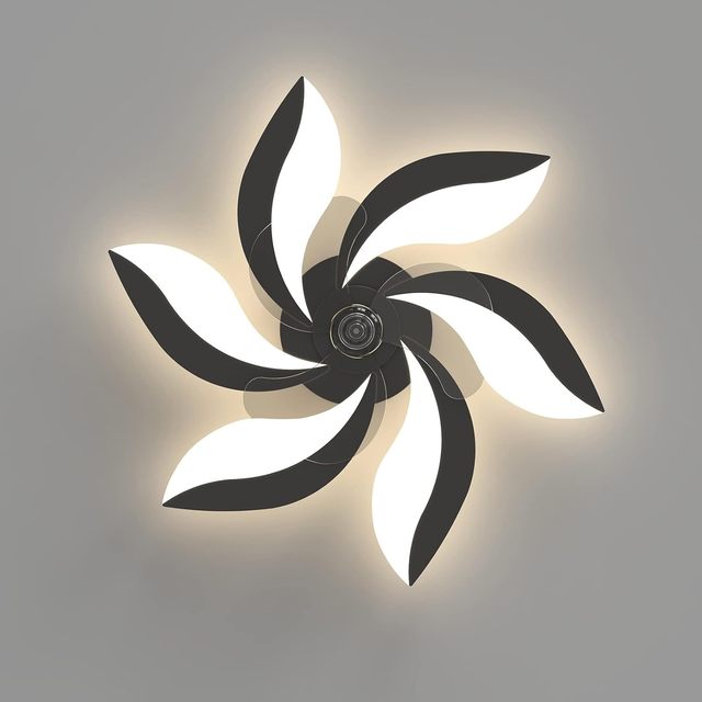 Modern Luxury LED Acrylic Ceiling Light Fan with Remote Control Black 3 Blades Chandelier Lamp for Living Room, Hotel Chandelier