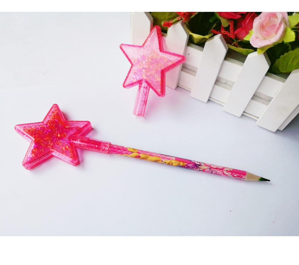 Новинка 2020, симпатичный пластиковый колпачок для ручки в форме звезды, блестящий колпачок для карандашей принцессы, канцелярский подарочный набор