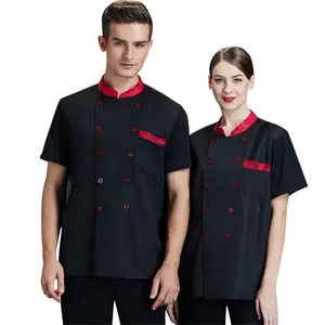 Kitchen cooking clothes logo chef uniform design chef coat men modern restaurant waiter uniform jacket men's chef coat