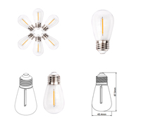Ampoule LED à filament S14 1W avec capteur, base E26, en plastique incassable, pour guirlande lumineuse - Vente en gros usine