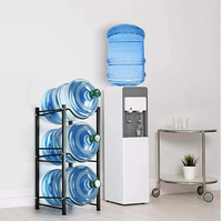 Étagère et support de rangement pour bouteilles d'eau en métal, robuste, 4 niveaux, 5 gallons, moderne et durable, pour salon
