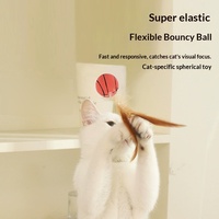 Nouvelle balle rebondissante en peluche et plumes pour chat, haute élasticité, résistante aux rayures