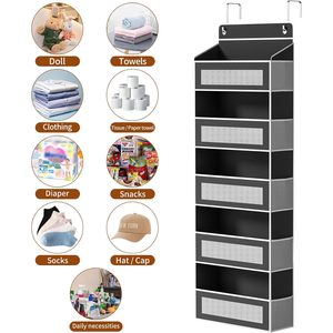 ที่เก็บของแบบแขวนประตู 5 ชั้น 10 ช่อง ขนาด 33x15x85 ซม. ผ้าไม่ทอ แบบตะขอเกี่ยว สำหรับจัดระเบียบหลังประตู - Product Image 6
