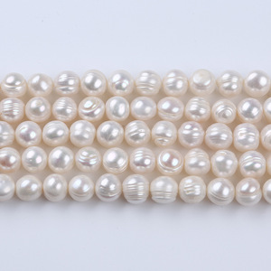 Chaîne de perles d'eau douce naturelles 2-3-4-5-5-6-7-8-9-10-11-12-13mm Perles percées en fil blanc Perles de coquille lâches Forme de pomme de terre - Product Image 5