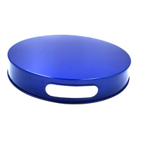 Accessoires de bar, vente directe d'usine, plateau de service rond en plastique noir, rouge, bleu, 32,5*4,5 cm, pour restaurant, bar, hôtel