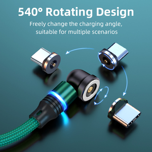 Carga magnética 3 en <span class=keywords><strong>1</strong></span> línea de cable USB tipo C cable OEM logo paquete 540 rotación USB tipo C cables NEGRO rojo verde gris azul - Product Image 2