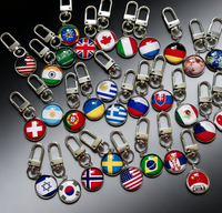 Porte-clés en métal personnalisé en gros, directement de l'usine, en acier inoxydable, avec drapeau national, pour cadeau promotionnel