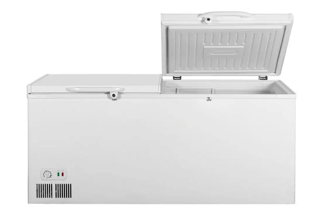 600L Hight Quality Chest Type Freezer Double Cabinet Silver Chest Freezer