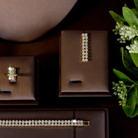 Ensemble de bijoux tendance pour femmes, collier et boucles d'oreilles en or, 4 pièces, pour mariage, fête, boucles d'oreilles en zircon cubique, haute joaillerie, S-635