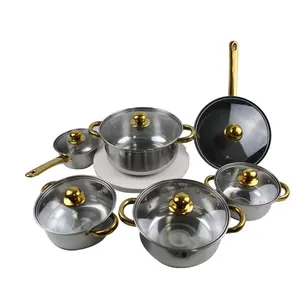 Hot Sale Custom Color Hight Quality Induction Pot And Kitchen Stainless Steel Cookware Set
