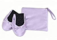 Ballerines plates décontractées en PU colorées pour femmes, à enfiler, avec sac à fermeture éclair et nœud, légères, jetables, pour les soirées et le soulagement des pieds endoloris