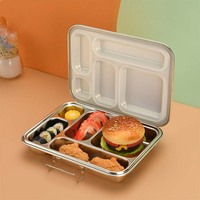 Conteneurs de rangement pour enfants en gros, boîtes personnalisées, boîtes à bento, boîtes à lunch en métal, boîte à lunch en acier inoxydable 304