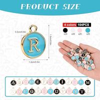 Abalorios de letras esmaltados de doble cara, colgantes de alfabeto A-Z, conectores de aleación de oro para manualidades de bricolaje: pendientes, collares y pulseras