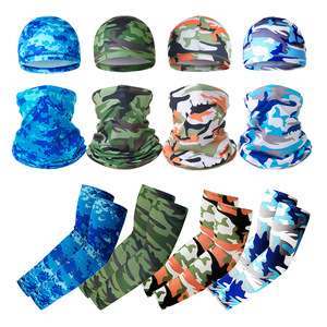 Summer <b>Sunscreen</b> Sports Face Mask Ice Silk Sleeves Hat Set Breathable Quick Drying Cycling Outdoor Gear Adult Unisex - Product Image 5