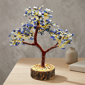 Árbol de Navidad Decorativo de Cristal de Citrino Hecho a Mano con 300 Cuentas, Planta de la Fortuna Feng Shui, Gema Amarilla, Bonsái de Cuentas - Product Image 5