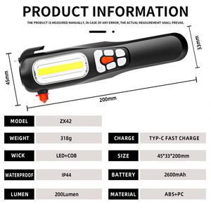 Linterna de Trabajo Recargable CITICITY de Aleación de Aluminio, Magnética, 7 Modos de Iluminación, Alcance de 200m, Emergencia - Product Image 2