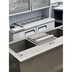 <b>Stainless</b> <b>Steel</b> American Style Durable Workbench <b>Table</b> Convenient Serving Bar Counter Wine Cabinet Restaurant Designs - Product Image 3