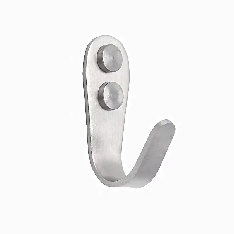 Customized Factory Price Flat Sheet Metal Anodized Aluminum Stainless Steel Single J Shape Hook For Wall