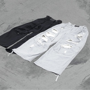 Jogging surdimensionné en coton à taille élastique avec broderie et impression de logo personnalisés, style streetwear, coupe large et ample - Product Image 5