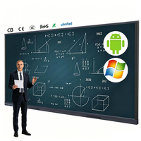 Pantalla Táctil de Cristal Líquido para Interiores de 55, 65, 75, 86 y 98 Pulgadas, Panel Interactivo 4K; Pizarra Digital Interactiva de Doble Sistema y 20 Puntos Táctiles