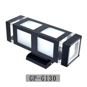 GP-G130 โคมไฟติดผนังกลางแจ้ง E27 ทรงสี่เหลี่ยมหัวคู่กันน้ำสไตล์มินิมอลสำหรับลานบ้านระเบียงผนังภายนอก - Product Image 2