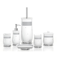 Articles ménagers de luxe, ensemble d'accessoires de salle de bain en résine écologique naturelle 5 étoiles pour la décoration de la maison
