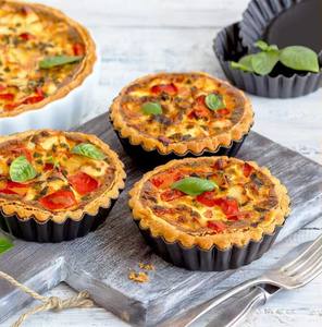 6 moules à tartelettes miniatures de 4 pouces avec fond amovible, ensemble de moules à quiche ronds antiadhésifs, moule à muffins réutilisable - Product Image 6