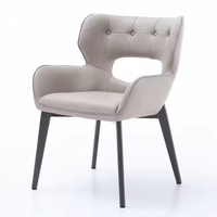 Chaise de salle à manger en métal minimaliste moderne JP avec dossier Seniors Comfort in Mind Hollow New Tabourets pour la maison Hôtel Bureau Salle de bain