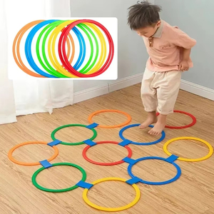 Wholesale New Outdoor Funny <b>Physical</b> Training Sport Toys Kids 38cm 10 Hoops Connectors Lattice Jump Ring Set Sensory - Product Image 1
