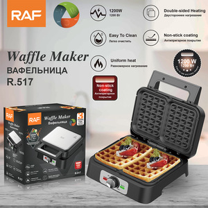 2 Slice Electric Waffle <b>Makers</b> Non- Stick Coating <b>Breakfast</b> Machine with Handle Easy to Clean - Product Image 6