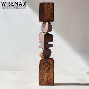 WISEMAX FURNITURE <span class=keywords><strong>Arredamento</strong></span> per Soggiorno, Decorazione Angolare per Divano, Arte da Pavimento in Legno Artigianale, Scultura Moderna in Legno per Casa e Hotel - Product Image 4