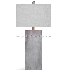 Lampe de table en céramique bleue émaillée avec abat-jour en lin naturel, grande taille pour la décoration de la maison, chambre à coucher, hall d'hôtel, chambre d'hôtel - Product Image 3