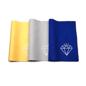 PandaSew 8x8cm Custom Logo Silver Polishing Cloth Microfiber Suede Cleaning Cloth For Jewelry