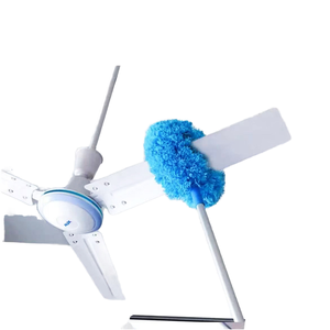 Spazzola per spolverare elettrostatica in microfibra per uso domestico retrattile con testa a forma di piuma circolare per la pulizia del ventilatore da soffitto - Product Image 1