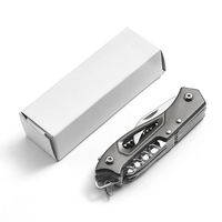 Couteau de poche 11 en 1 Randonnée en plein air Camping Multi-outils Couteau de poche avec lame de scie Ouvre-bouteille Lime à ongles