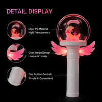 Bâton lumineux LED en plastique OEM ODM Ailes d'ange, 15 couleurs, poignée personnalisable avec logo, pour fans d'idols japonais, concerts et clubs de musique