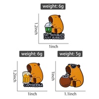 Pins de Metal Esmaltados Personalizados con Impresión UV, Esmalte Suave, Ecológicos, Lindos Broches de Capibara, Venta al Por Mayor