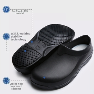 Unisex Slip-On Lightweight Slip Resistant Food Service Oil Resistant <strong>Waterproof</strong> Safety <strong>Work</strong> for Kitchen Chef Restaurant Shoes - Product Image 2