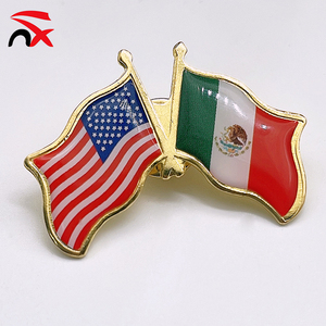 Épinglette En Gros Tout Le <span class=keywords><strong>Monde</strong></span> Mexique Nous Double Croix Amitié Personnalisé Métal Doux Dur Émail National Pays Drapeau Épinglette - Product Image 1