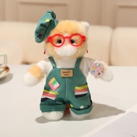 Porte-clés en peluche chat mignon personnalisé, jouet en peluche chat personnalisable avec vêtements, peluches Kawaii, cadeaux de fêtes, vente en gros OEM ODM
